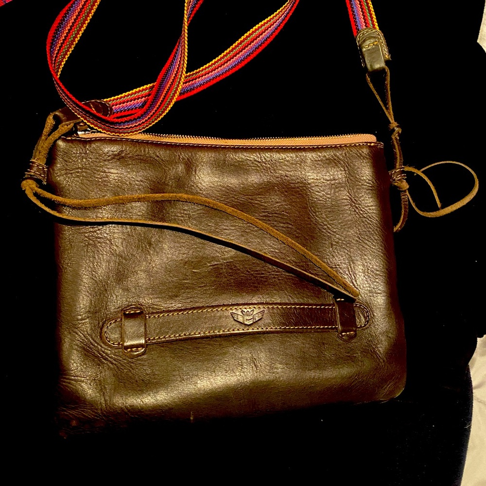 Consuela-vintage crossbody, all dark chocolate leather